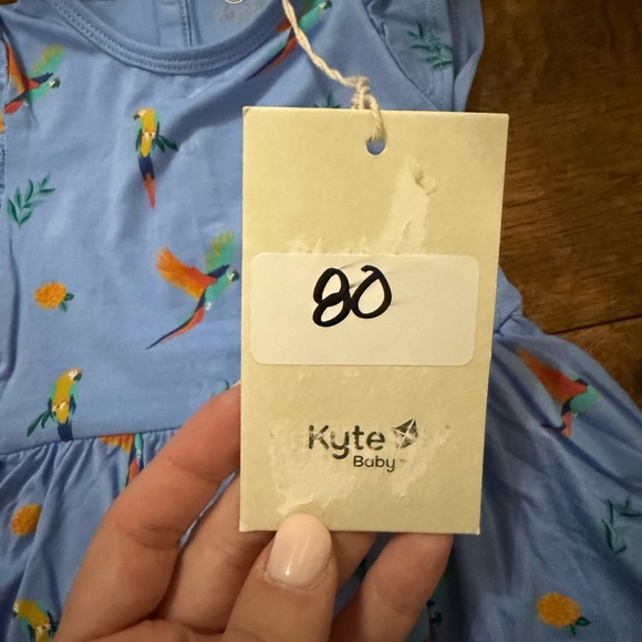 NWT Kyte Baby Macaw Bodysuit Twirl Dress Size 3-6 Month - Picture 3 of 4
